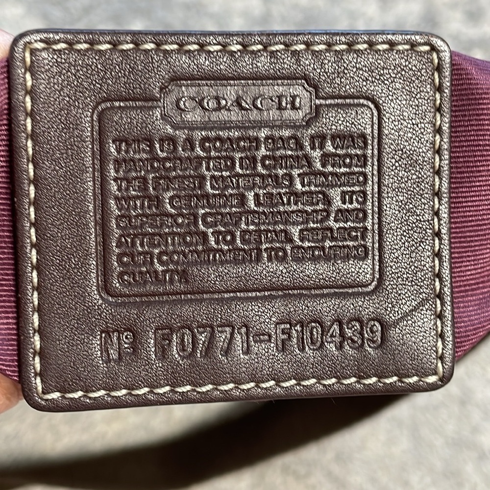 Coach Patchwork Swingpack Flat Crossbody Bag Suede Leather Signature F10439 - Picture 14 of 15